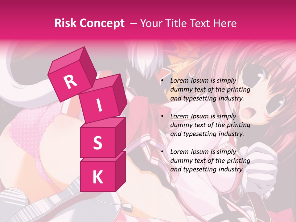 A Woman With Pink Hair And A White Shirt PowerPoint Template