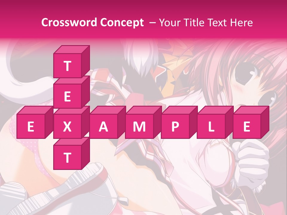 A Woman With Pink Hair And A White Shirt PowerPoint Template