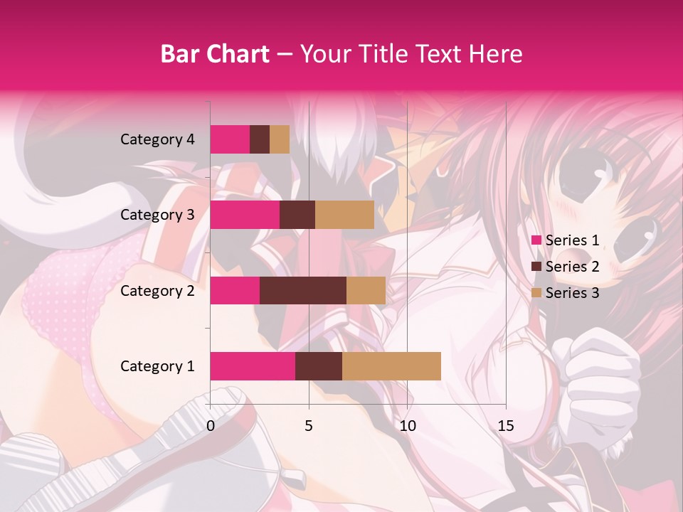 A Woman With Pink Hair And A White Shirt PowerPoint Template