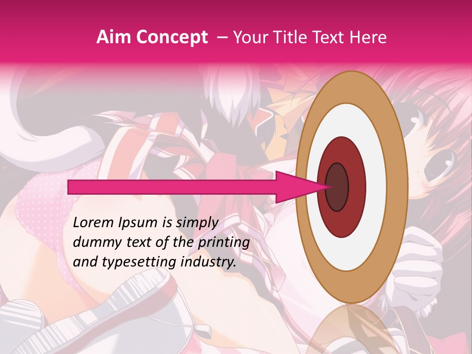 A Woman With Pink Hair And A White Shirt PowerPoint Template