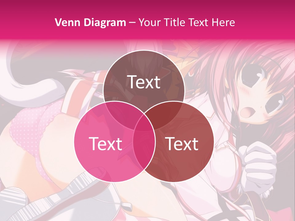 A Woman With Pink Hair And A White Shirt PowerPoint Template