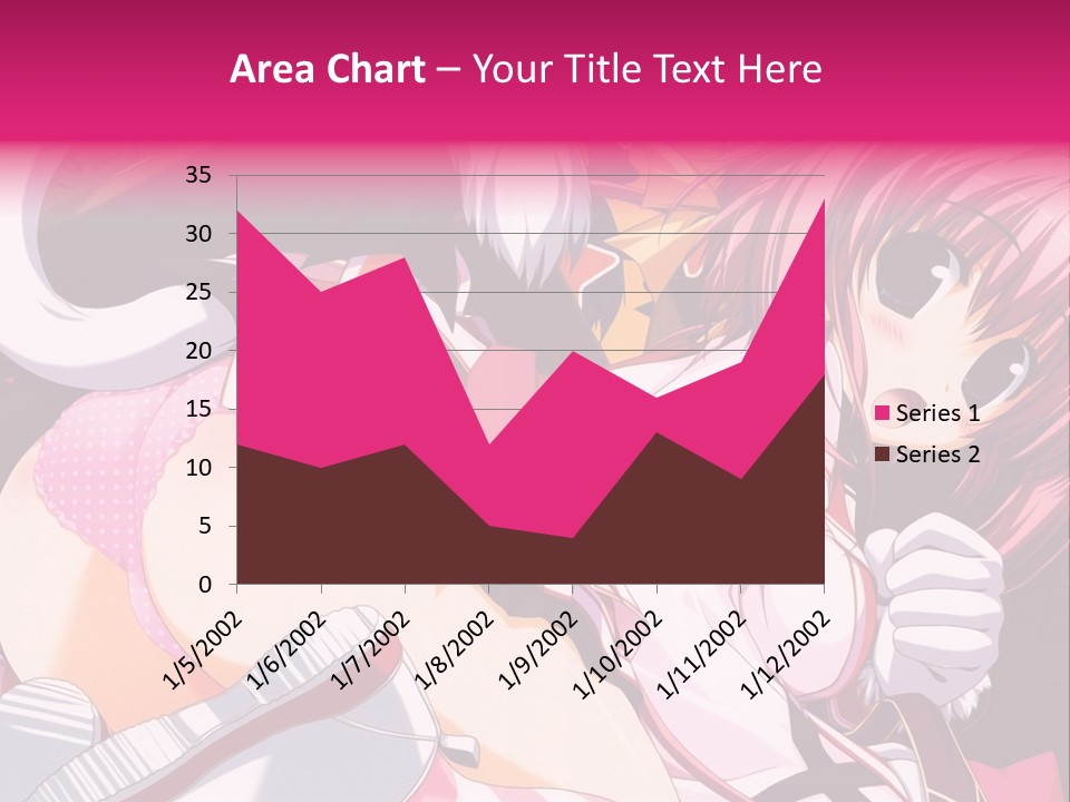 A Woman With Pink Hair And A White Shirt PowerPoint Template