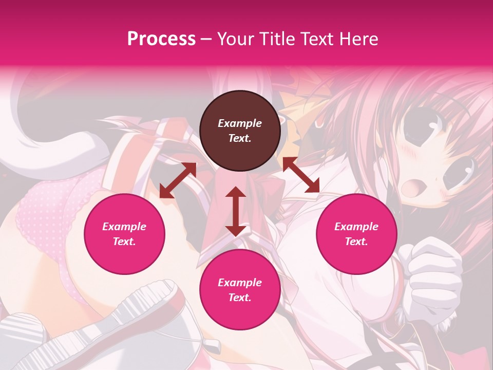 A Woman With Pink Hair And A White Shirt PowerPoint Template