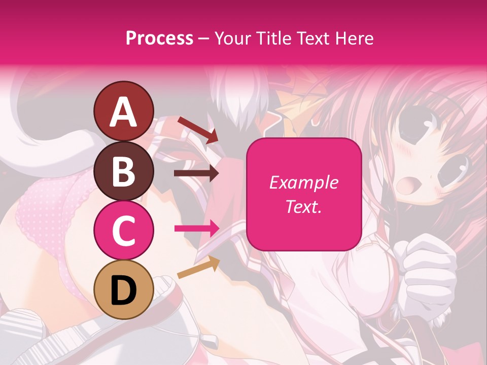 A Woman With Pink Hair And A White Shirt PowerPoint Template