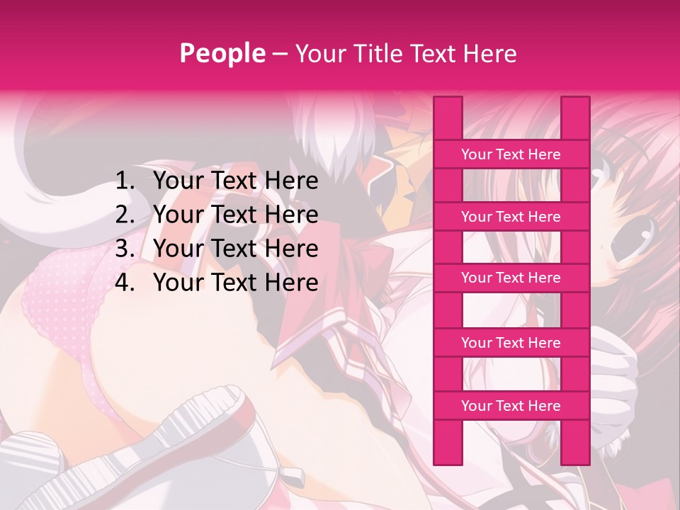 A Woman With Pink Hair And A White Shirt PowerPoint Template