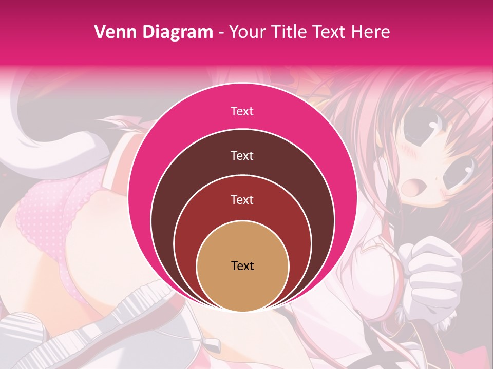 A Woman With Pink Hair And A White Shirt PowerPoint Template