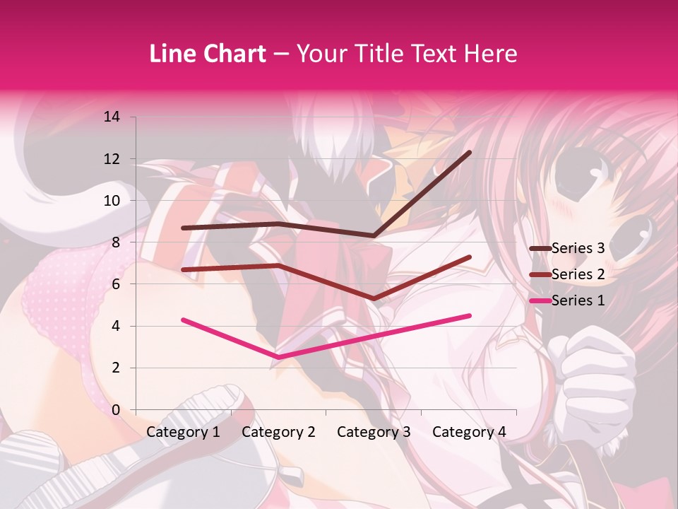 A Woman With Pink Hair And A White Shirt PowerPoint Template