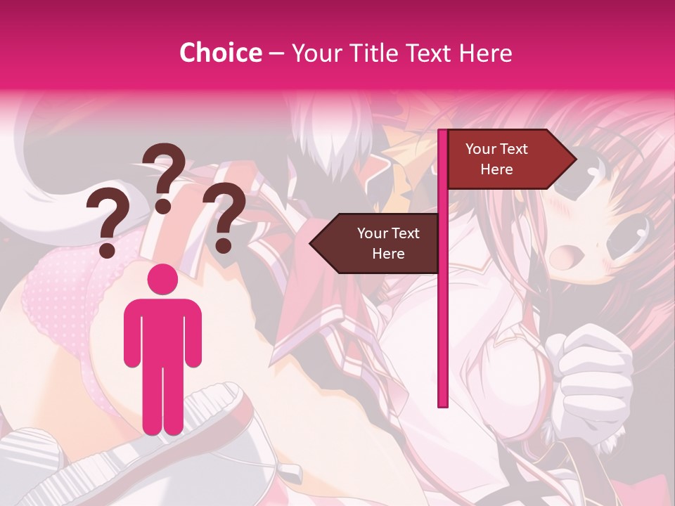 A Woman With Pink Hair And A White Shirt PowerPoint Template