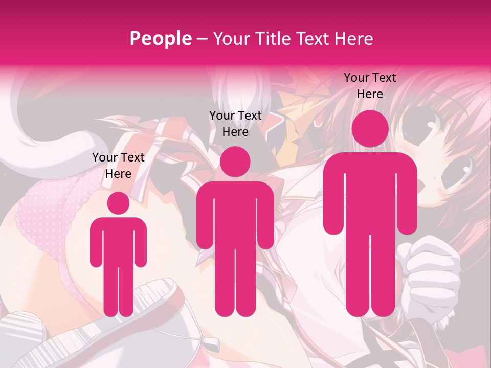 A Woman With Pink Hair And A White Shirt PowerPoint Template