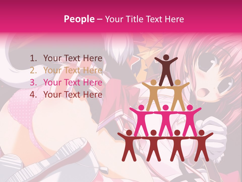 A Woman With Pink Hair And A White Shirt PowerPoint Template