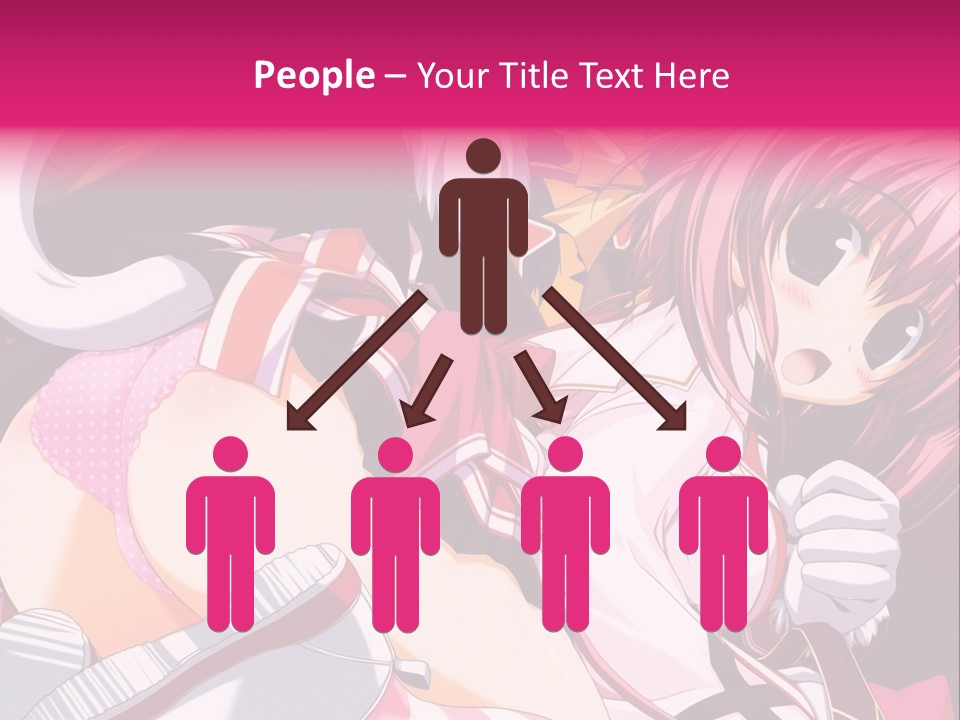 A Woman With Pink Hair And A White Shirt PowerPoint Template