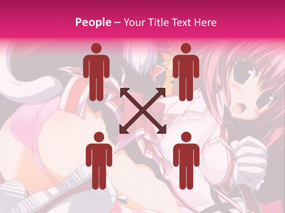 A Woman With Pink Hair And A White Shirt PowerPoint Template