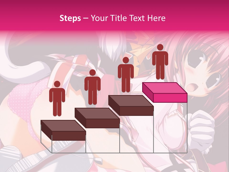 A Woman With Pink Hair And A White Shirt PowerPoint Template