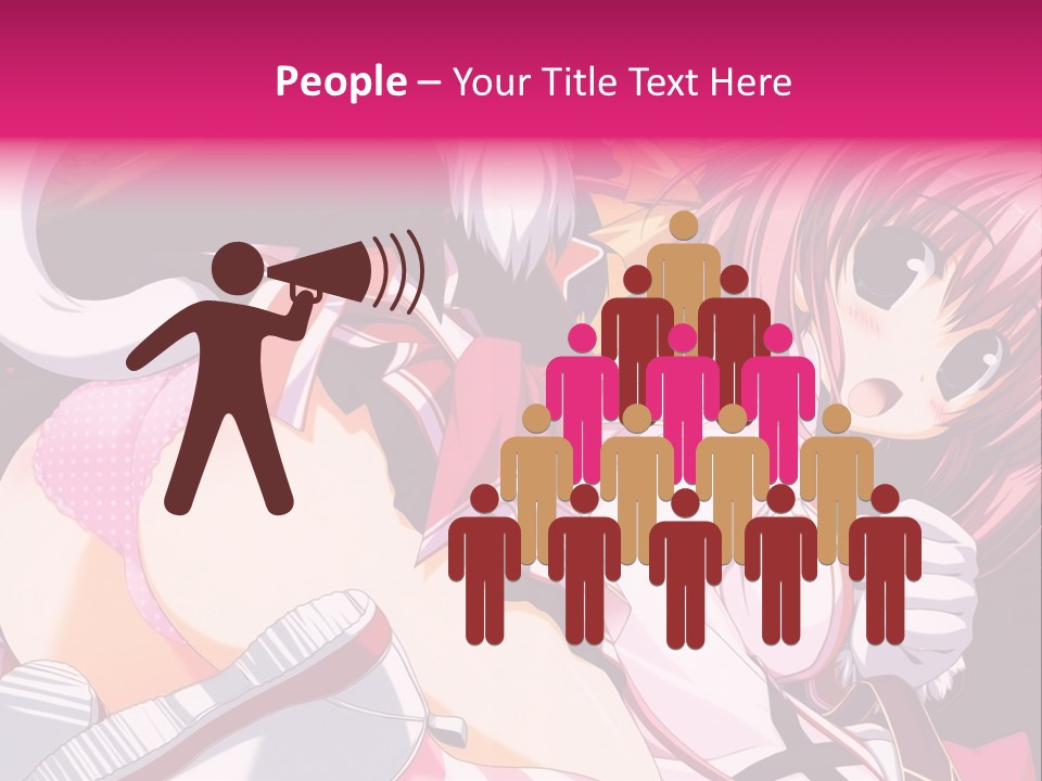 A Woman With Pink Hair And A White Shirt PowerPoint Template