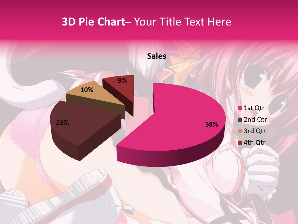 A Woman With Pink Hair And A White Shirt PowerPoint Template