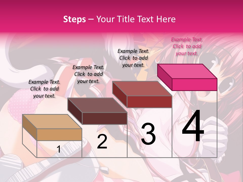 A Woman With Pink Hair And A White Shirt PowerPoint Template