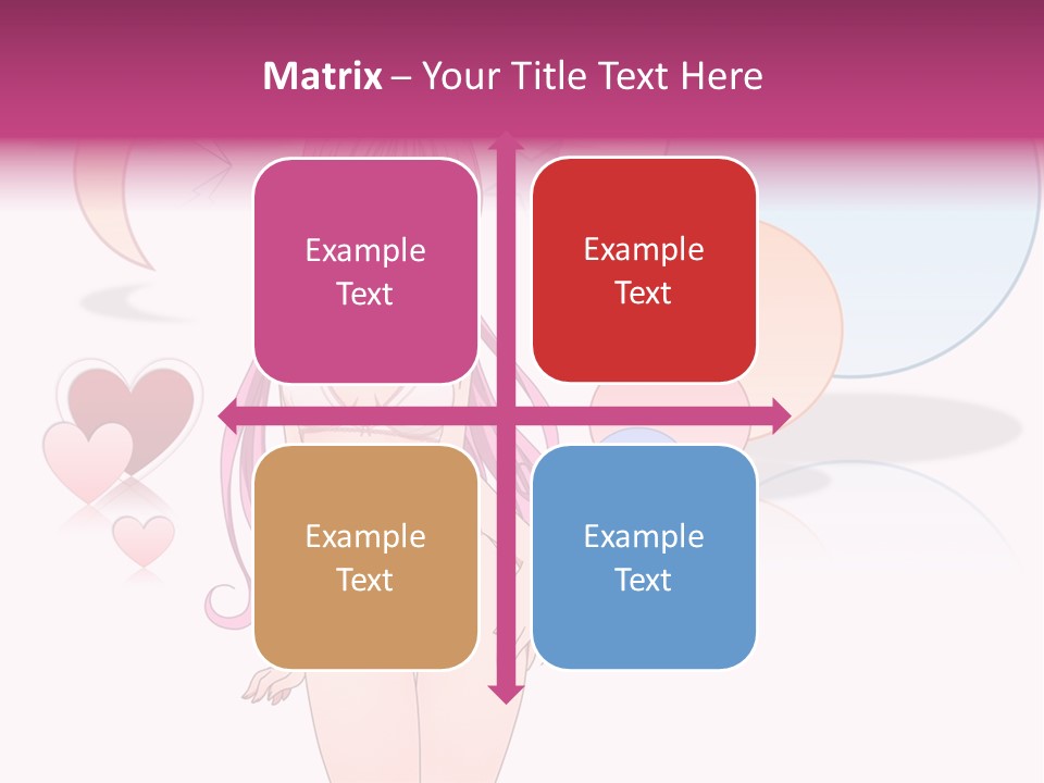 A Girl With Pink Hair Is Standing In Front Of A White Background PowerPoint Template