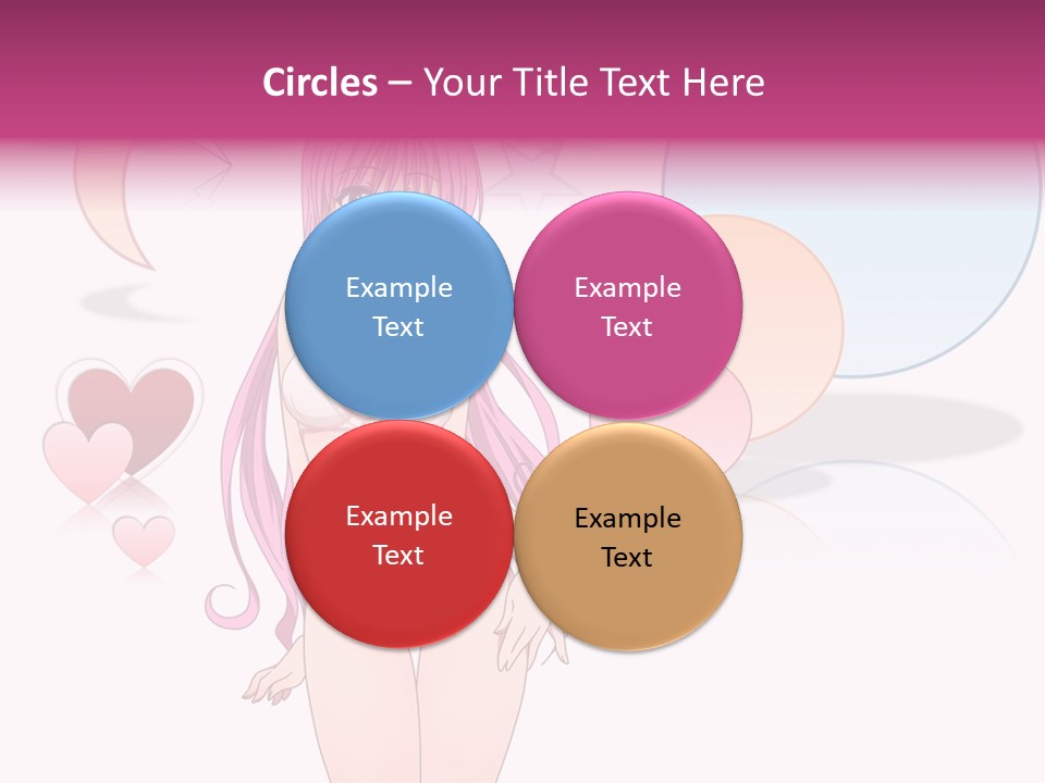 A Girl With Pink Hair Is Standing In Front Of A White Background PowerPoint Template