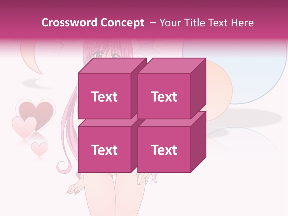 A Girl With Pink Hair Is Standing In Front Of A White Background PowerPoint Template