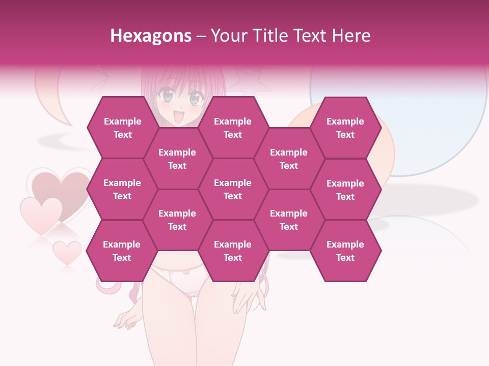 A Girl With Pink Hair Is Standing In Front Of A White Background PowerPoint Template