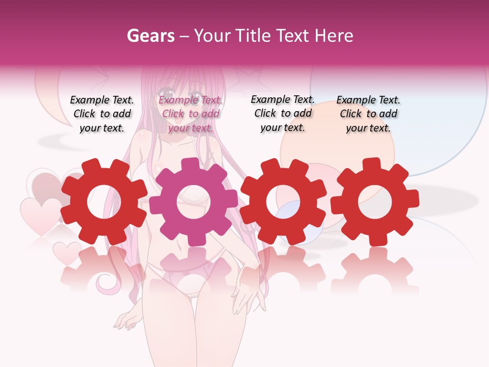 A Girl With Pink Hair Is Standing In Front Of A White Background PowerPoint Template