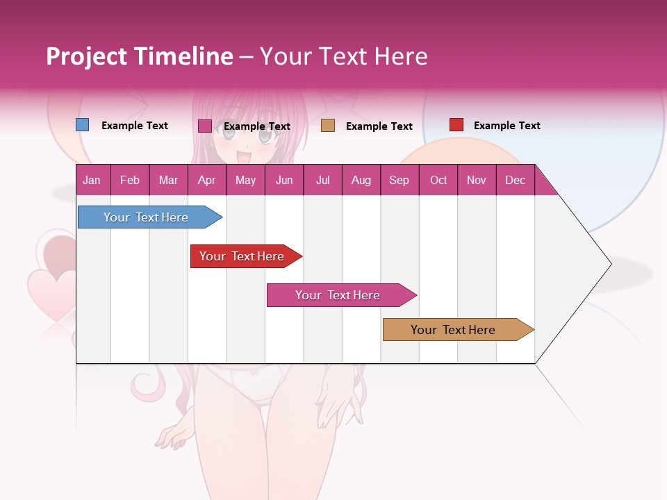 A Girl With Pink Hair Is Standing In Front Of A White Background PowerPoint Template