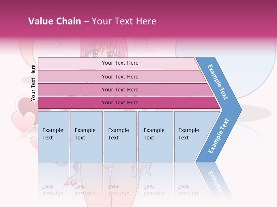 A Girl With Pink Hair Is Standing In Front Of A White Background PowerPoint Template