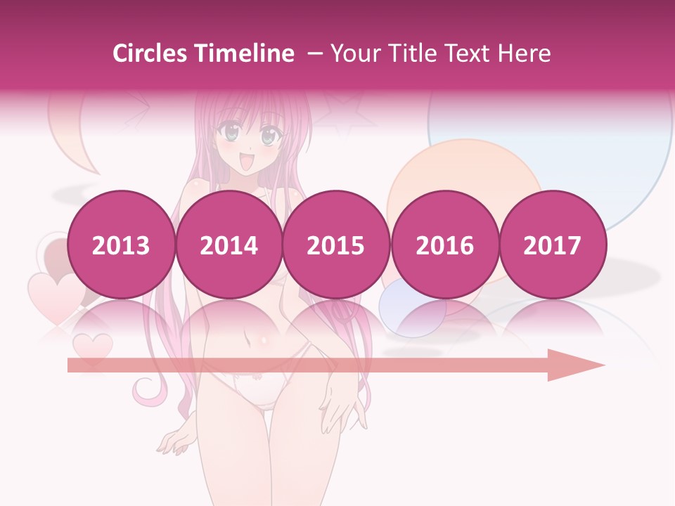 A Girl With Pink Hair Is Standing In Front Of A White Background PowerPoint Template