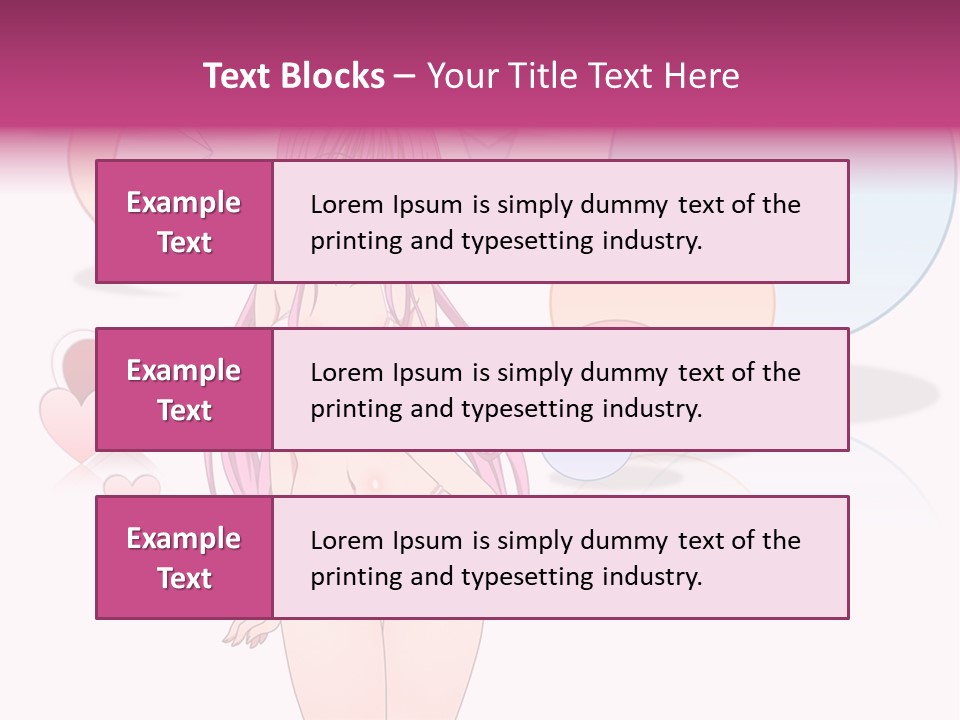 A Girl With Pink Hair Is Standing In Front Of A White Background PowerPoint Template