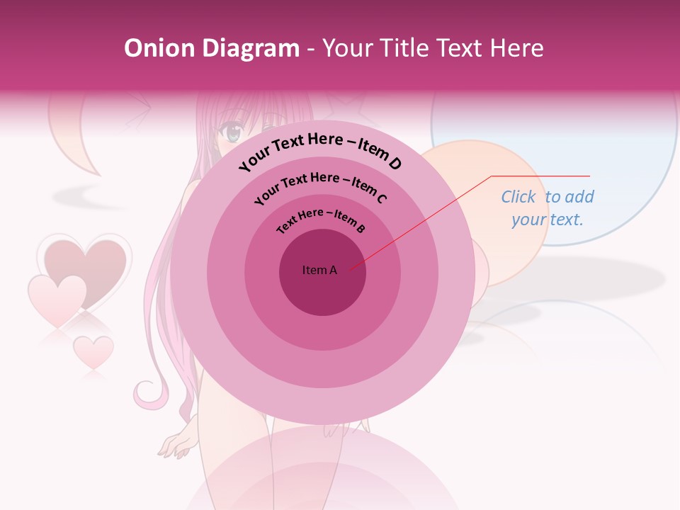 A Girl With Pink Hair Is Standing In Front Of A White Background PowerPoint Template