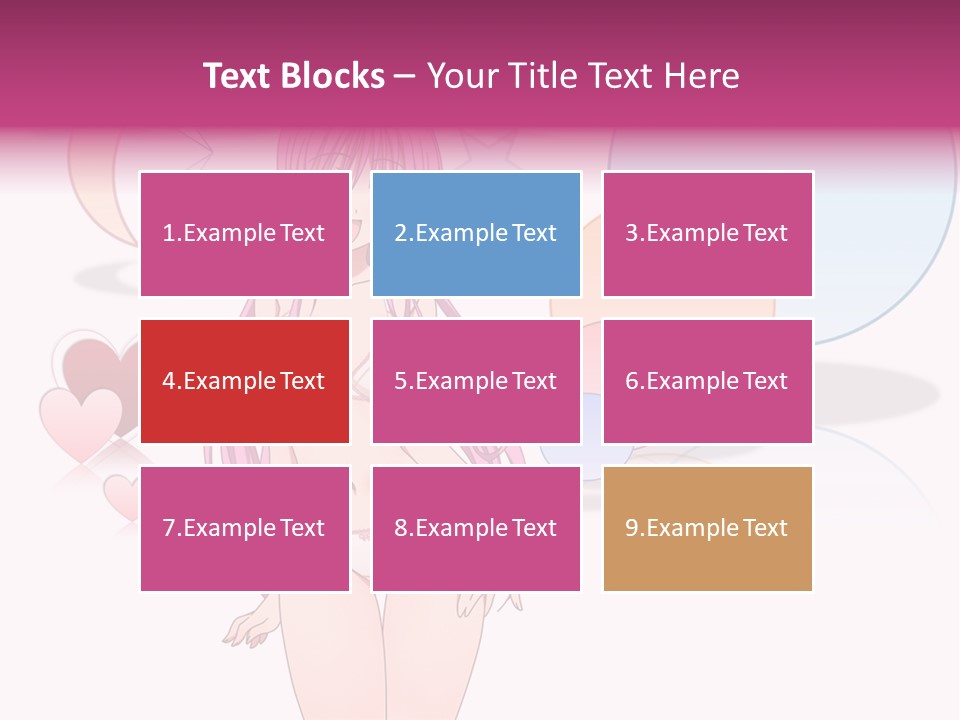 A Girl With Pink Hair Is Standing In Front Of A White Background PowerPoint Template