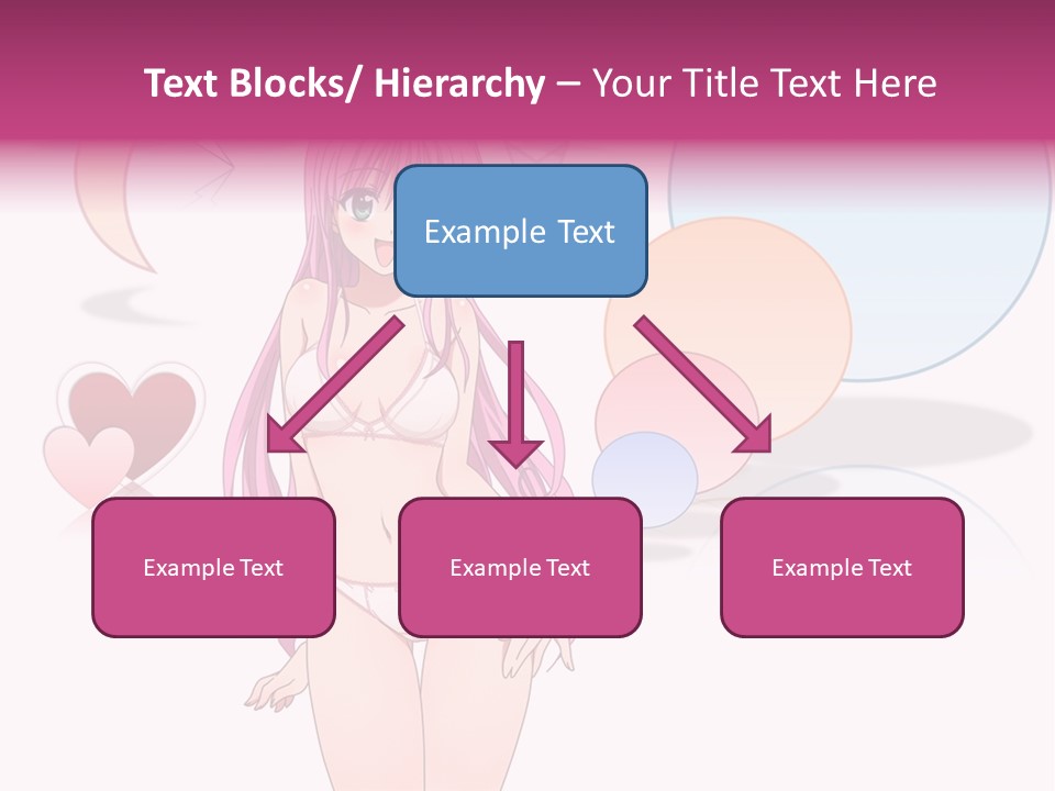 A Girl With Pink Hair Is Standing In Front Of A White Background PowerPoint Template