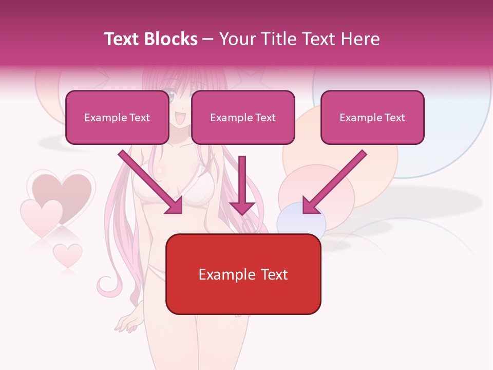 A Girl With Pink Hair Is Standing In Front Of A White Background PowerPoint Template