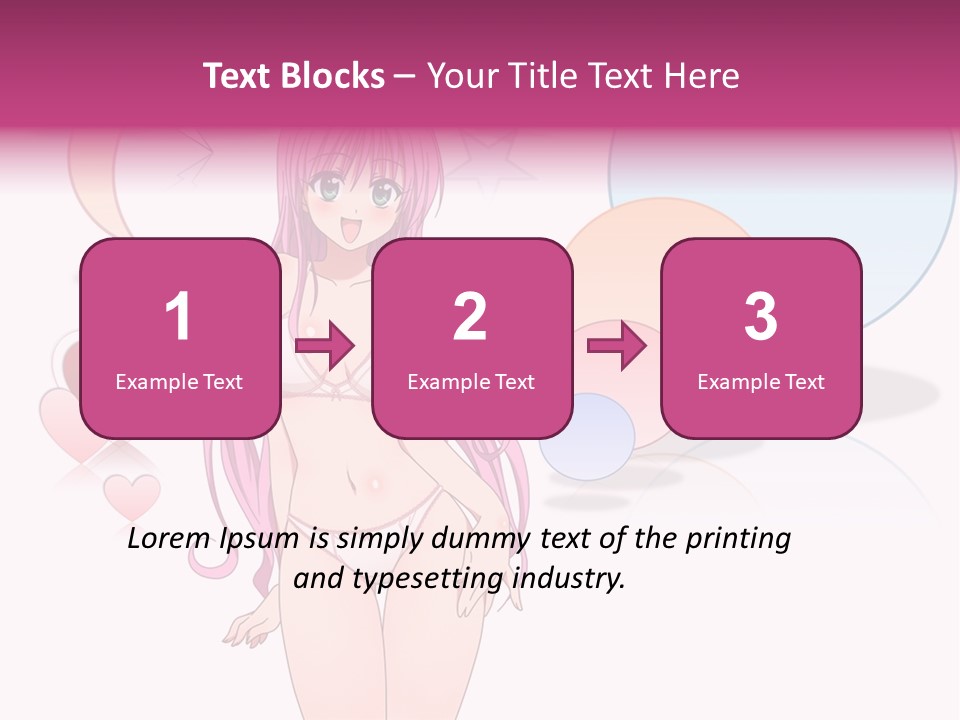 A Girl With Pink Hair Is Standing In Front Of A White Background PowerPoint Template