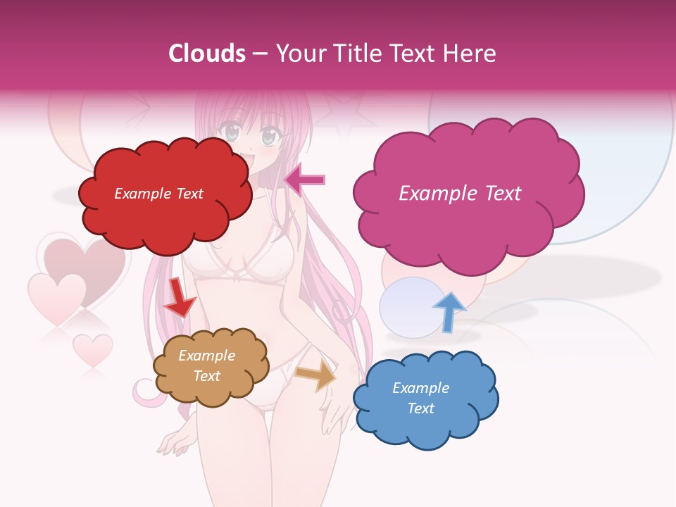 A Girl With Pink Hair Is Standing In Front Of A White Background PowerPoint Template