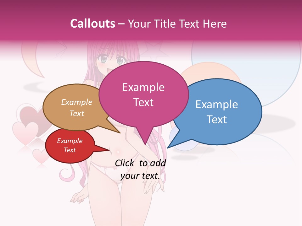 A Girl With Pink Hair Is Standing In Front Of A White Background PowerPoint Template