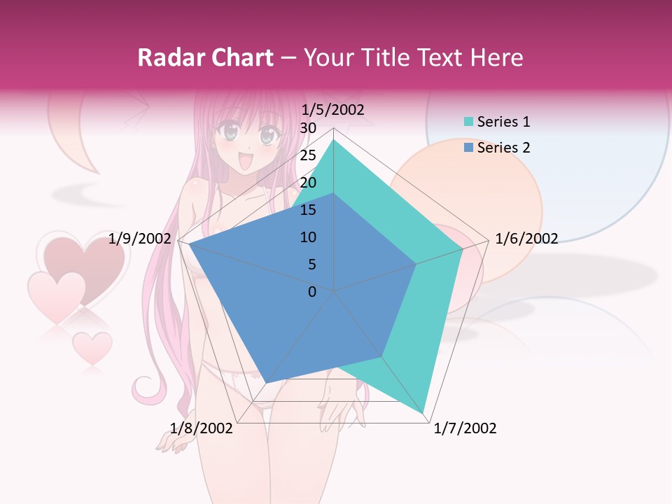 A Girl With Pink Hair Is Standing In Front Of A White Background PowerPoint Template