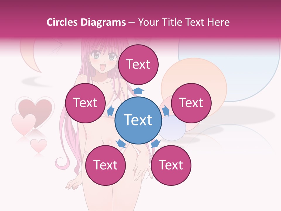 A Girl With Pink Hair Is Standing In Front Of A White Background PowerPoint Template