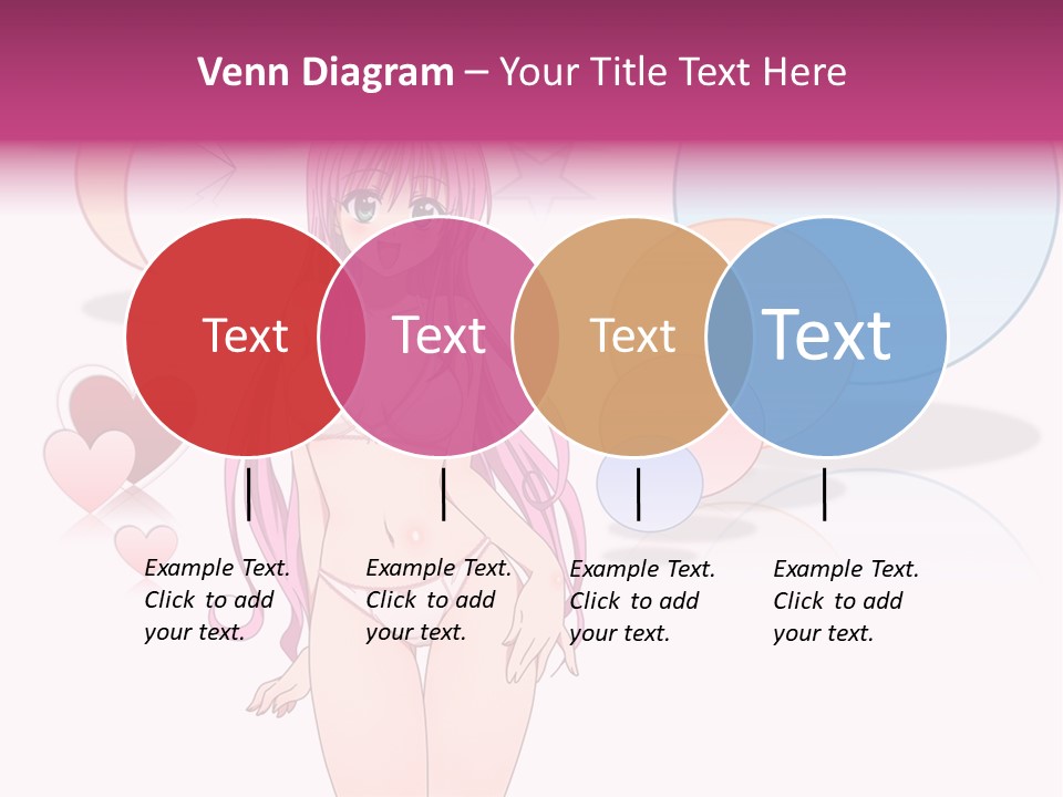A Girl With Pink Hair Is Standing In Front Of A White Background PowerPoint Template