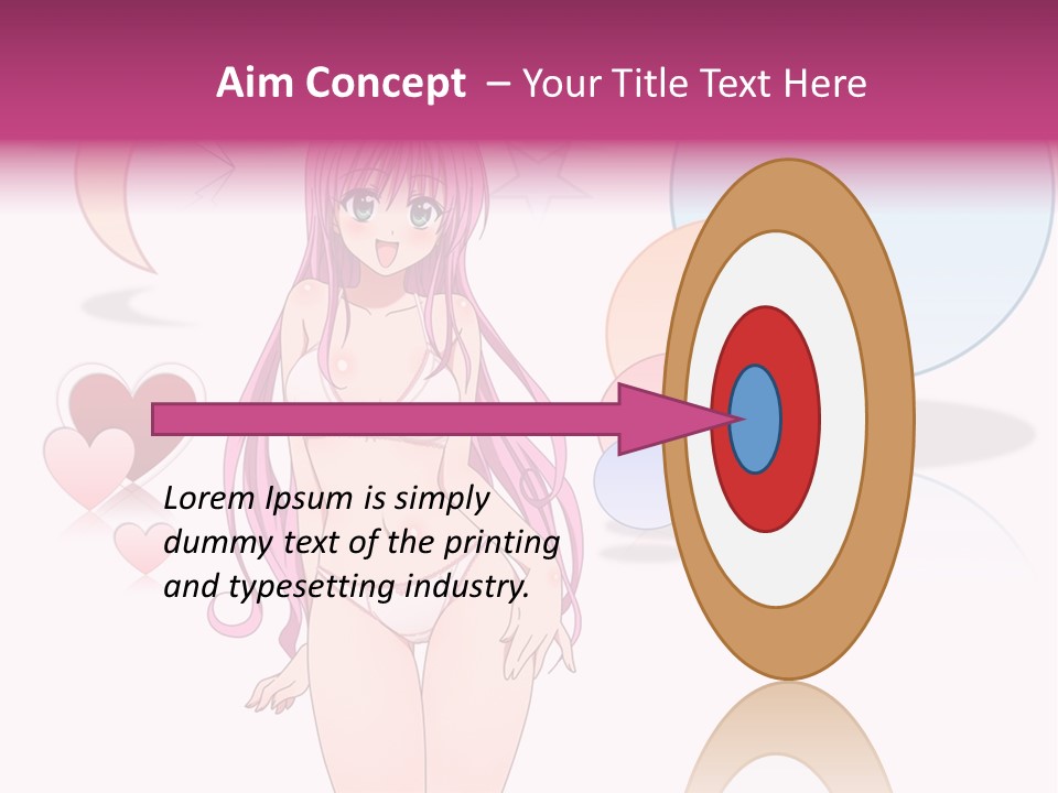 A Girl With Pink Hair Is Standing In Front Of A White Background PowerPoint Template