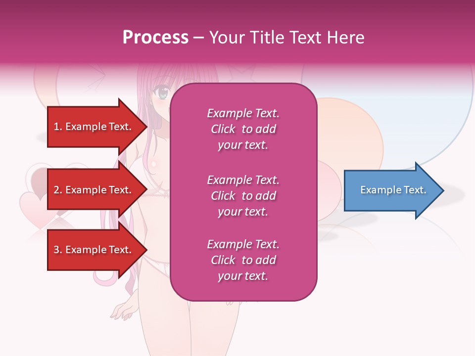 A Girl With Pink Hair Is Standing In Front Of A White Background PowerPoint Template