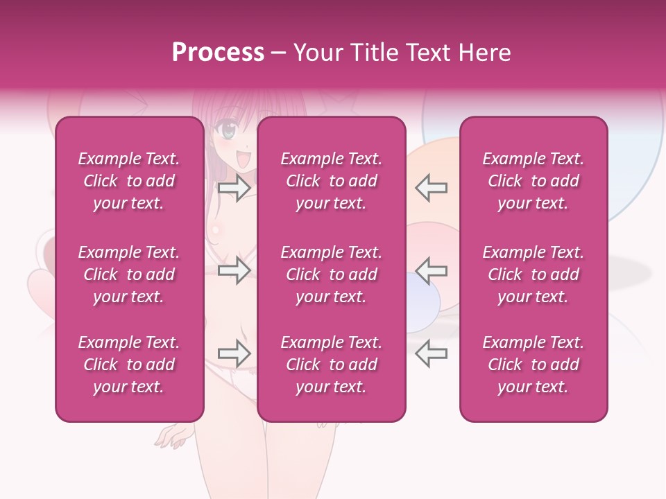 A Girl With Pink Hair Is Standing In Front Of A White Background PowerPoint Template