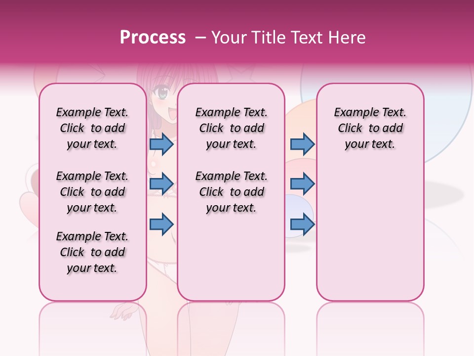 A Girl With Pink Hair Is Standing In Front Of A White Background PowerPoint Template
