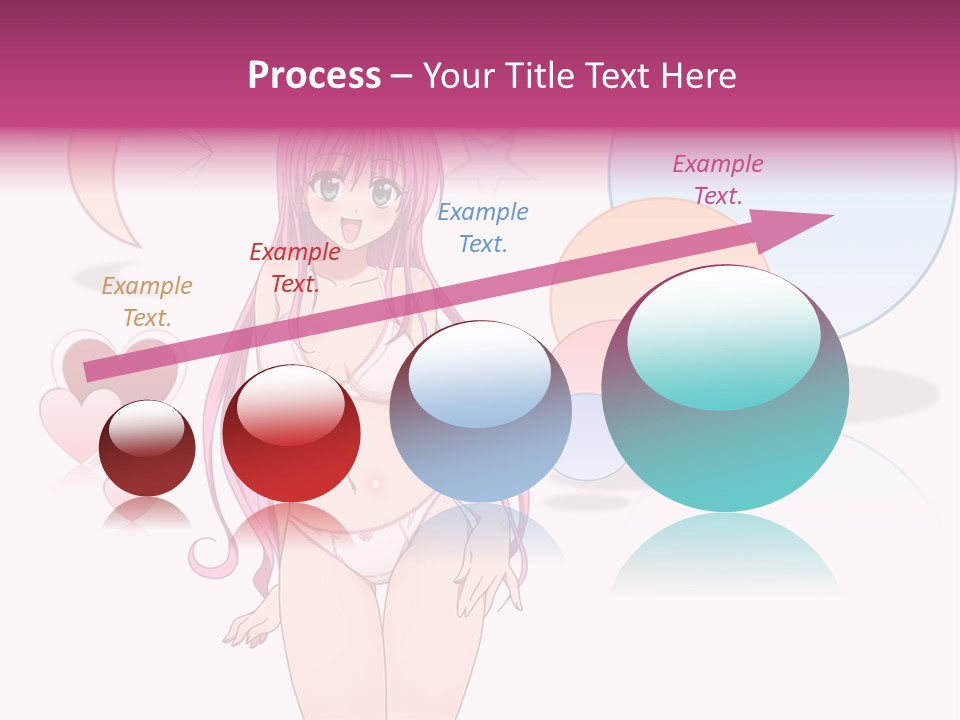 A Girl With Pink Hair Is Standing In Front Of A White Background PowerPoint Template