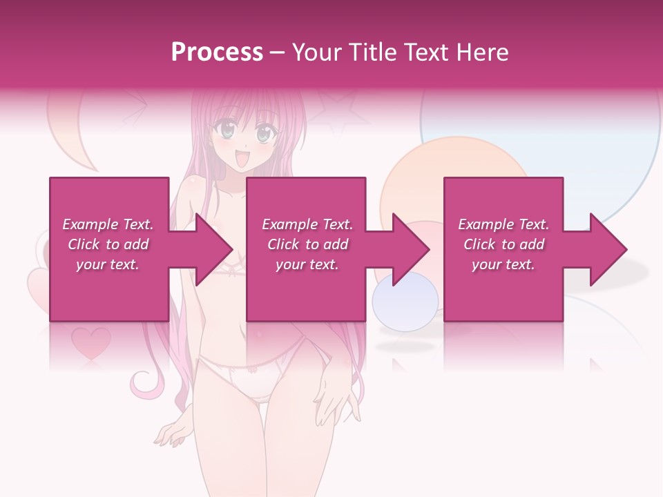 A Girl With Pink Hair Is Standing In Front Of A White Background PowerPoint Template