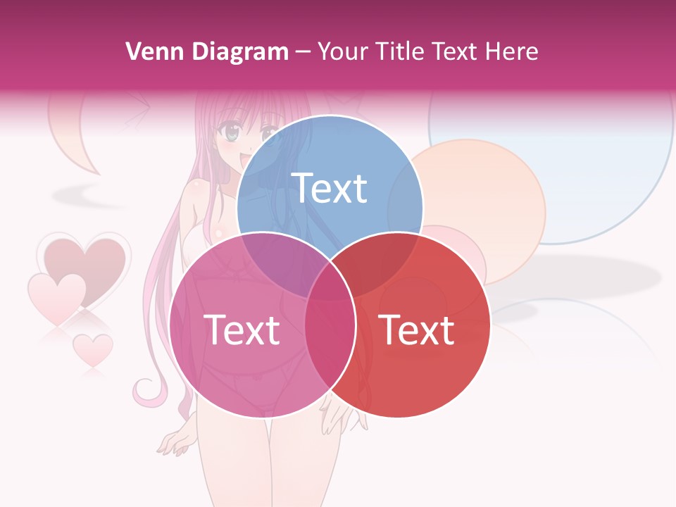 A Girl With Pink Hair Is Standing In Front Of A White Background PowerPoint Template