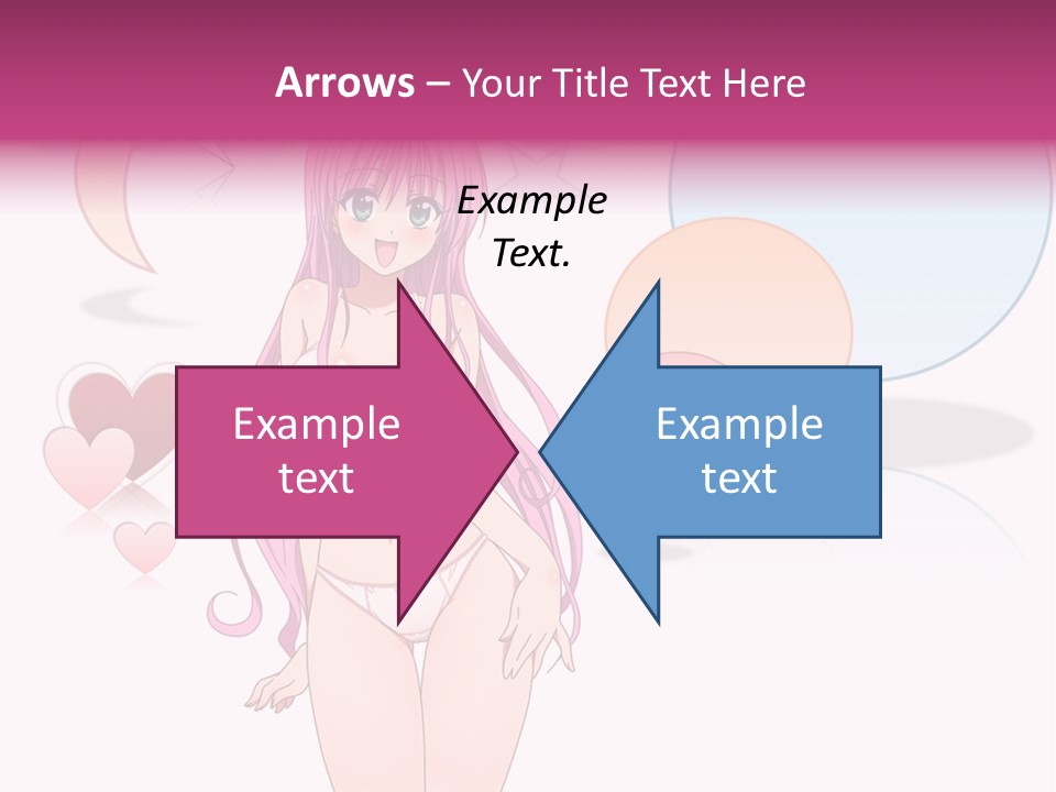 A Girl With Pink Hair Is Standing In Front Of A White Background PowerPoint Template