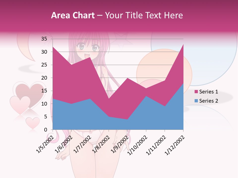 A Girl With Pink Hair Is Standing In Front Of A White Background PowerPoint Template