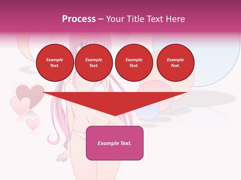 A Girl With Pink Hair Is Standing In Front Of A White Background PowerPoint Template