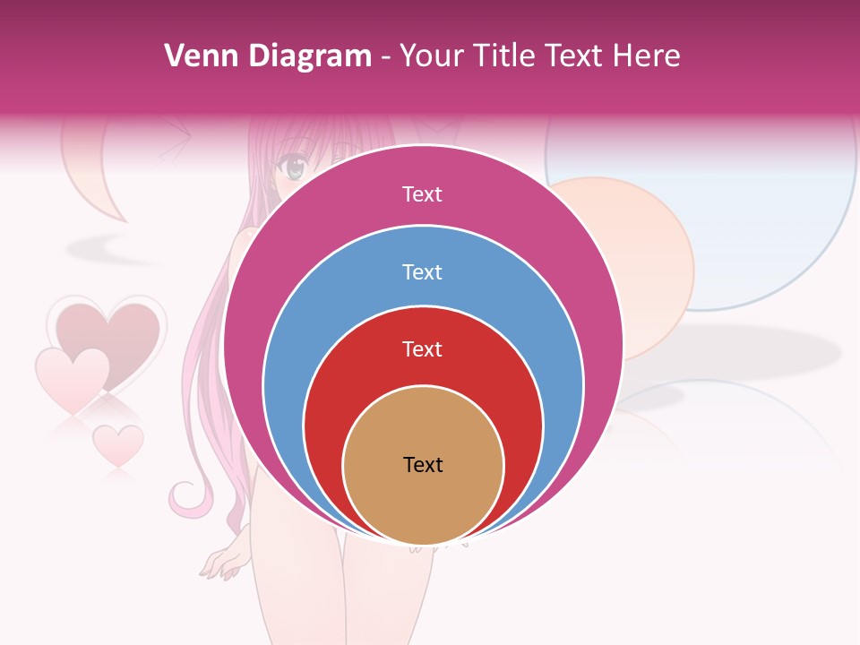 A Girl With Pink Hair Is Standing In Front Of A White Background PowerPoint Template